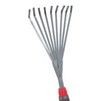 TOPTRADE metal leaf rake, 9 teeth, PP handle, length 37 cm (5)