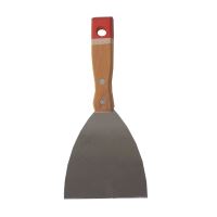 TOPTRADE spatula,stainless,wooden -riveted handle,100 mm,profi