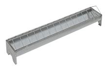 galvanized feeder, with folding grid, for poultry, 750 x 130 x 150 mm