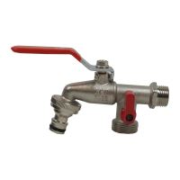 TOPTRADE garden valve, adapter, valve 1 x 1/2" + 2 x 3/4 " ending (4)