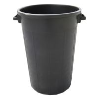 plastic barrel , black, 100 l