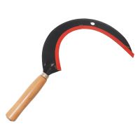 TOPTRADE steel sickle, wooden handle, 360 mm
