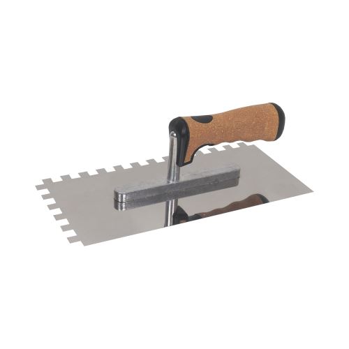 TOPTRADE stainless steel trowel, with ECO handle, tooth 10 mm, 270 x 130 mm, professional (13)