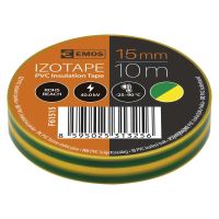 electrical insulating tape, yellow-green, 15 mm x 10 m