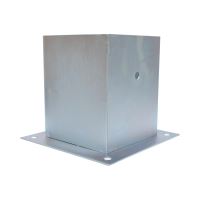 TOPTRADE post foot with square base, 100 x 100mm, galvanized (8)