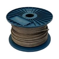 TOPTRADE steel rope, galvanized, on the reel, 1 x 19 wires, O 2 mm x 200 m