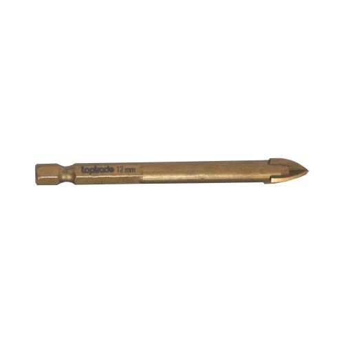 TOPTRADE drill bit for glass, ceramics and tiles, O 12 mm x 90 mm, Hex shank (5)