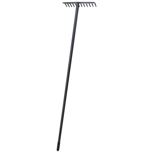 TOPTRADE metal rake, 16 teeth, metal handle, length 1500mm, Profi