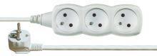 extension cord, white, 3 sockets without switch,  2 m, ~ 250 V / 10 A