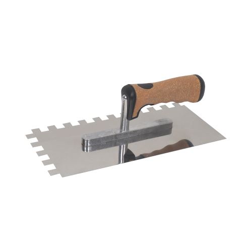 TOPTRADE stainless steel trowel, with ECO handle, tooth 12 mm, 270 x 130 mm, professional (13)