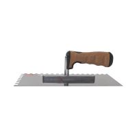 TOPTRADE stainless steel trowel, with ECO handle, tooth 8 mm, 270 x 130 mm, professional (8)