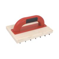 TOPTRADE wooden scraper, rough metal teeth, PROFESSIONAL, 220 x 140 mm