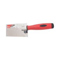 TOPTRADE mason trowel, stainless steel, rubberized handle, 120x80mm (4)