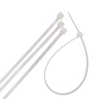 TOPTRADE plastic tie, white, tightening, lock, 50 pcs, 200x3,6mm