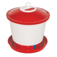 TOPTRADE plastic bucket drinker, with a float, for chicken, 9,0 L
