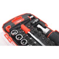 TOPTRADE ratchet screwdriver + "T" screwdriver, with bits and heads, set of 29 pcs (7)