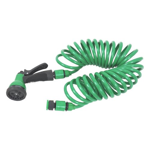 garden spiral hose set, plastic gun - sprayer, 7 function, for quick connector, 22 m