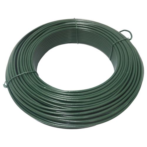 TOPTRADE tension wire, plastic-coated, green, O 4,2 mm / 51 m