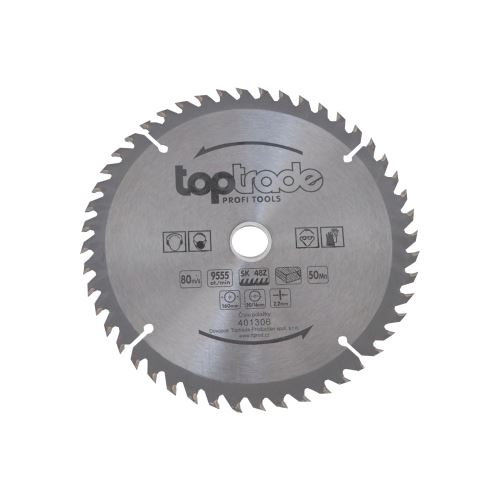 TOPTRADE saw blade, for wood, SK blades, 48 teeth, 160 x 2.2 x 20/16 mm (2)