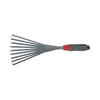 TOPTRADE metal leaf rake, 9 teeth, PP handle, length 37 cm (6)