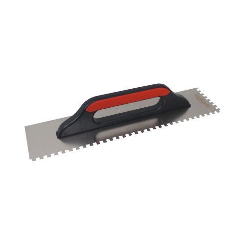 TOPTRADE stainless steel trowel, PROFESSIONAL, tooth 8 mm, 500 x 130 mm