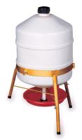plastic barrel drinker, on a base with bowl, for poultry, 30,0 L