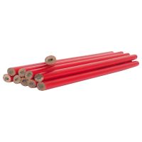 carpenters pencil, red, in tube, 50 pcs/set, 180 mm