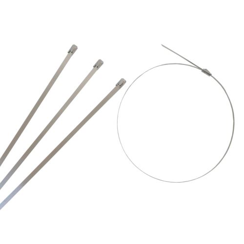 TOPTRADE tightening strap, stainless steel, 50 pcs, 4.6 x 400 mm