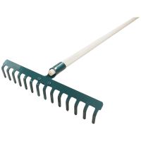 TOPTRADE standard rake, wooden shaft, 14 teeth
