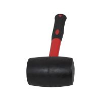 TOPTRADE rubber hammer, black, fiberglass handle, O 70 mm / 900 g, profi (6)