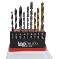 TOPTRADE standard drill, for wood, metal, concrete, 9pcs/set