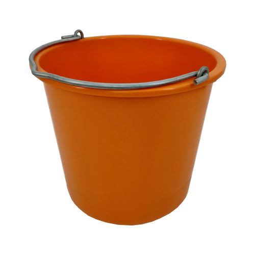 TOPTRADE plastic bucket, extra strong, orange, 12 l, with TÜV/GS certification