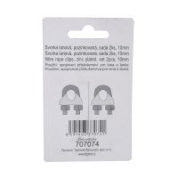 TOPTRADE wire rope clip, galvanized, 2 pcs/set, 10 mm (5)