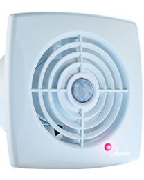 TOPTRADE axial fan RETIS WR,white,timer,220 V, 220m3/hod., 197 x 197 mm, outlet O 150 mm