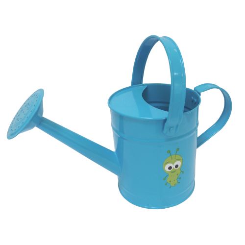 TOPTRADE children garden tool - metal watering can, blue colour, 1,6L