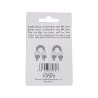 TOPTRADE wire rope clip, galvanized, 2 pcs/set, 6 mm (6)