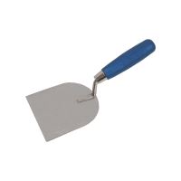 TOPTRADE stainless steel trowel, plastering, wooden handle, 120 x 100 mm
