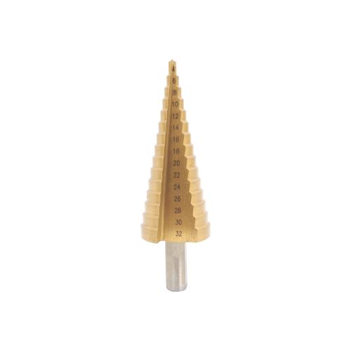 TOPTRADE step drill, HSS, for metal, 4 – 32 mm, 15 steps