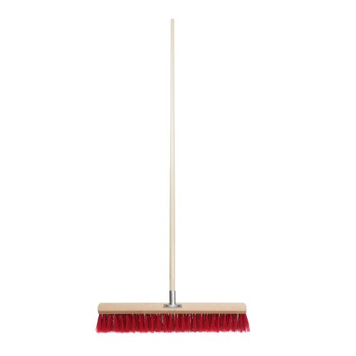 TOPTRADE road brush, wooden, hard, 400 x 55 mm, with handle