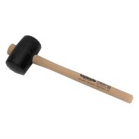 TOPTRADE rubber hammer, black, wooden handle, O 55 mm / 510 g, certificate, profi