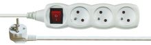 extension cord, white, 3 sockets with switch,2 m, ~ 250 V / 10 A