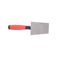 TOPTRADE mason trowel, stainless steel, rubberized handle, 120x80mm (3)