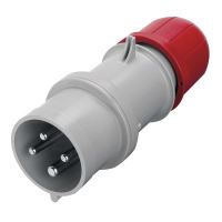 plug for inlet, plastic, red, 4 poles, ~ 380 – 415 V / 32 A