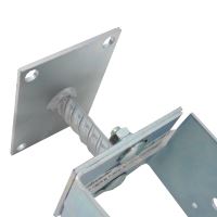 TOPTRADE anchor foot, adjustable, on screws, 80 - 150 mm x 90 mm, galvanized (2)