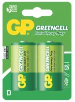 batteries GP  Greencell, Zinc – Chloride, R20, mono D, blister 2 pcs, 1,5 V