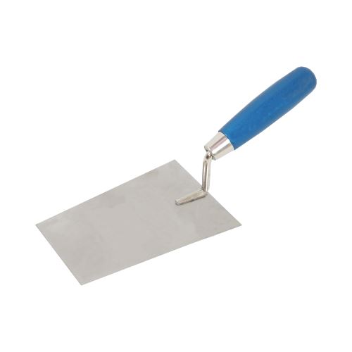 TOPTRADE mason trowel, stainless steel, wooden handle, 160 x 115 mm