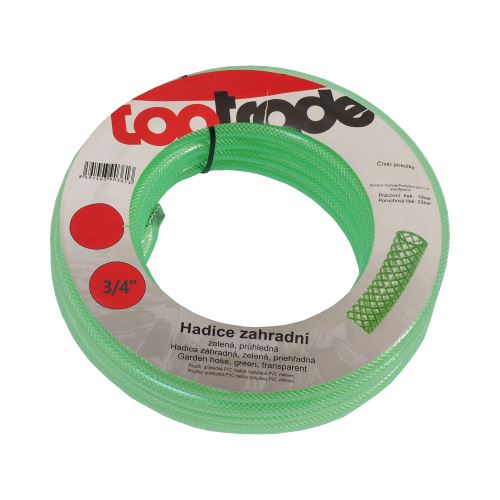 TOPTRADE garden hose, green, transparent, 3/4", 50 m