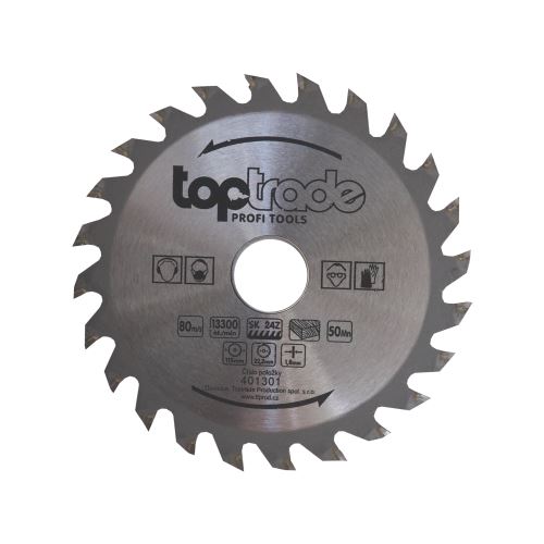 TOPTRADE saw blade, for wood, SK blades, 24 teeth, 115 x 1.8 x 22,2/20/16 mm