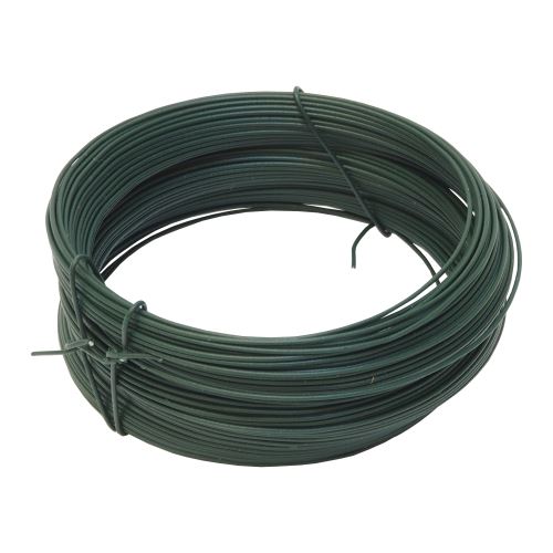 TOPTRADE binding wire, plastic-coated, green, O 2 mm / 50 m