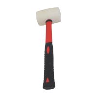 TOPTRADE rubber hammer, white, fiberglass handle, O 50 mm / 500 g, profi (6)